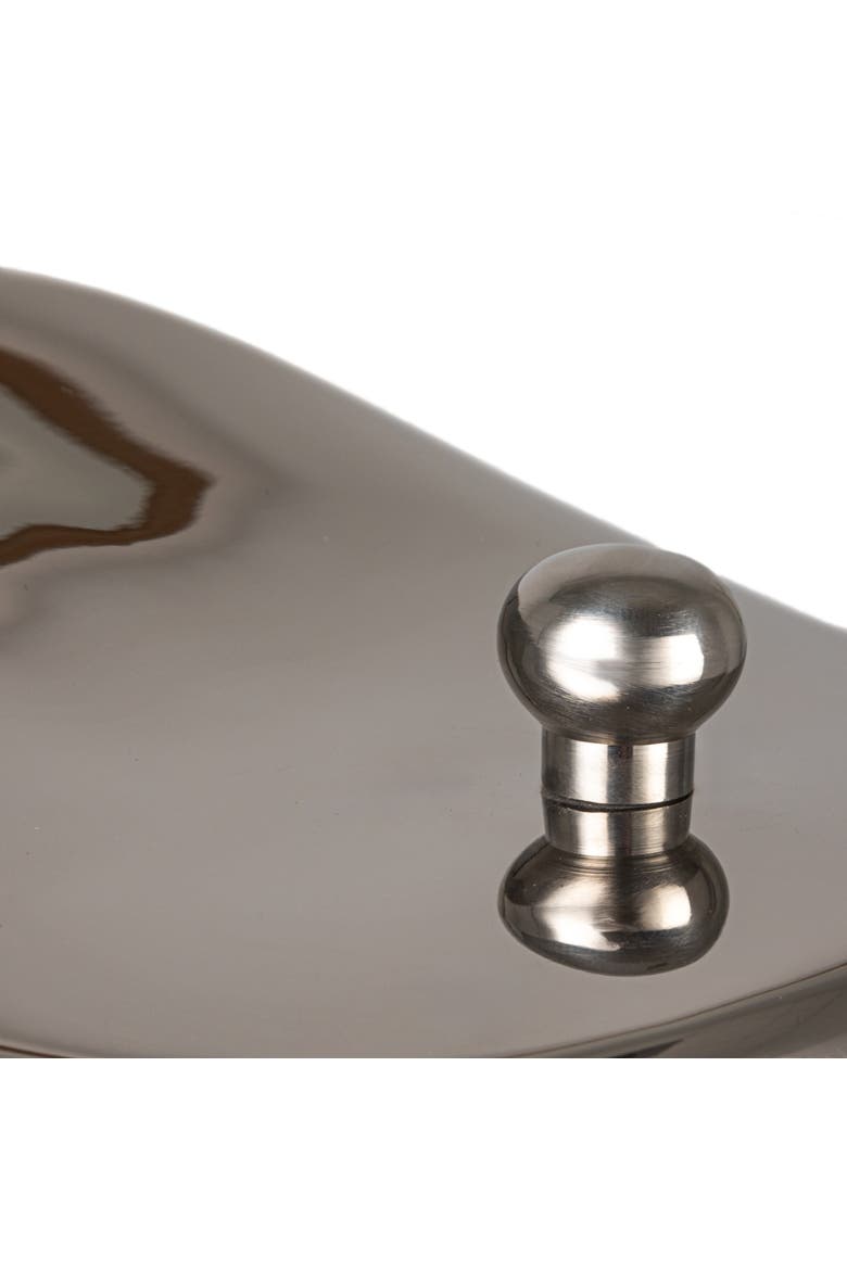 1-Quart Stainless Steel Double-Wall Ice Bucket with Handle and Curved Lid, Brushed Nickel Finish, Alternate, color, Silver