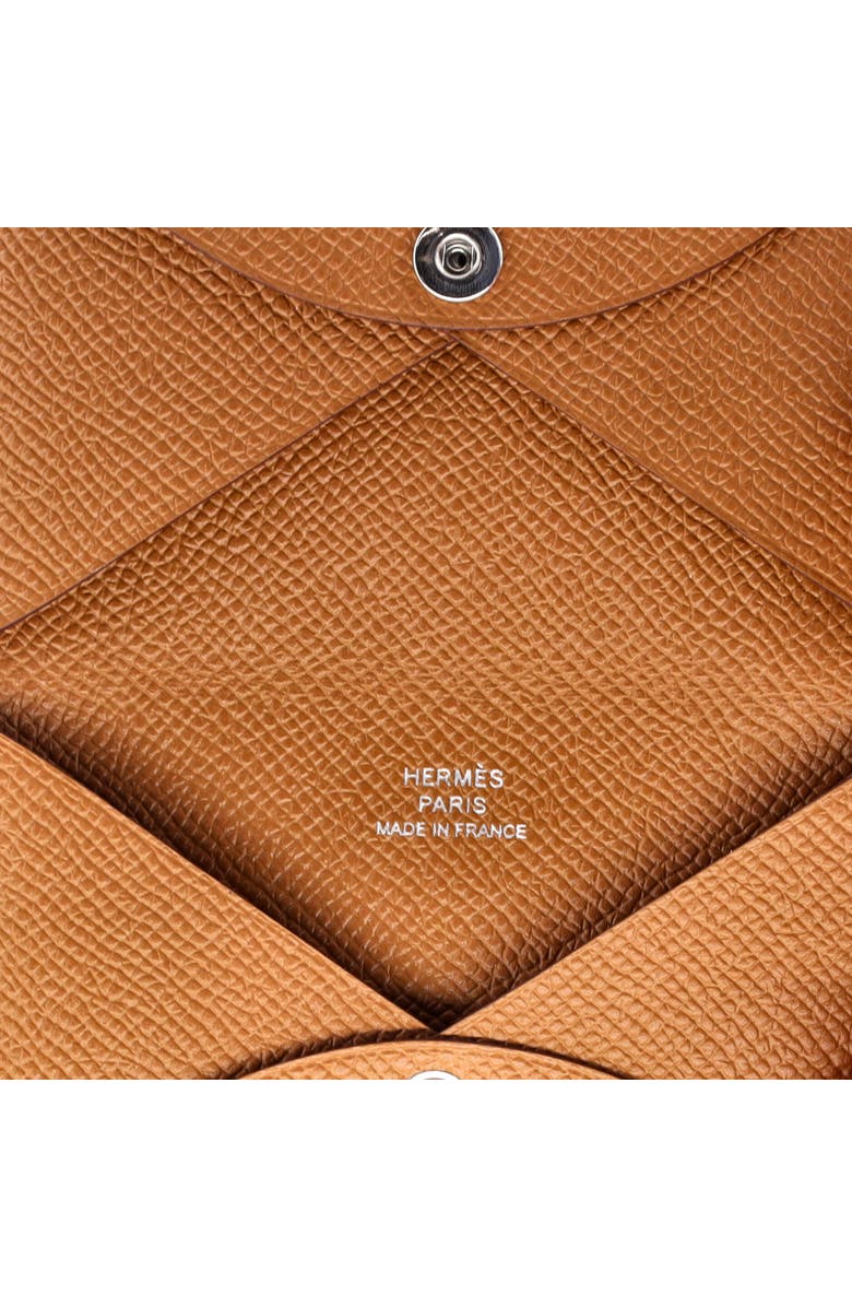 Pre-Owned Hermes Calvi Duo Card Holder Epsom, Alternate, color, Gold