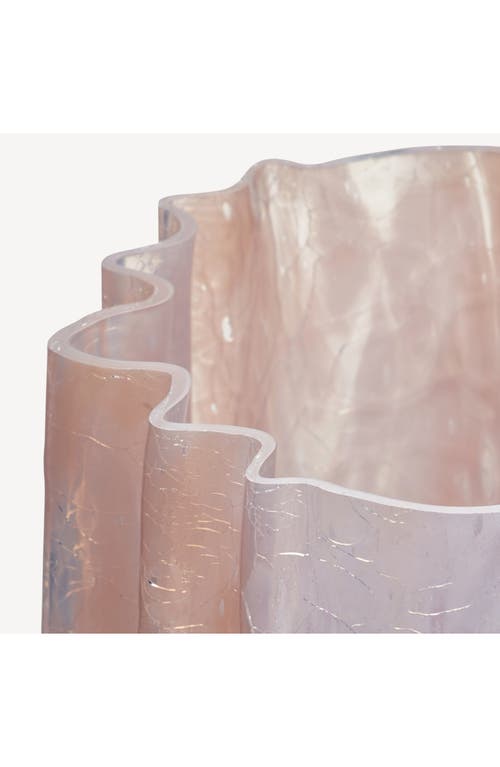 Kosta Boda Crackle Tall Vase In Pink
