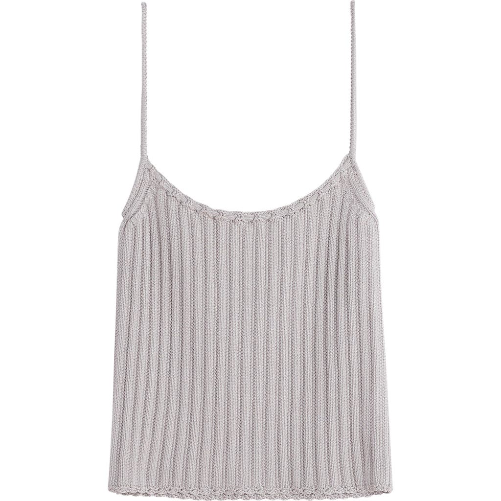 Lanvin Ribbed Tank Top In Viscose In Gray