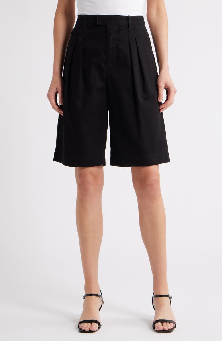Steve Madden Ivana Pleated Front Cotton Shorts, Main, color,