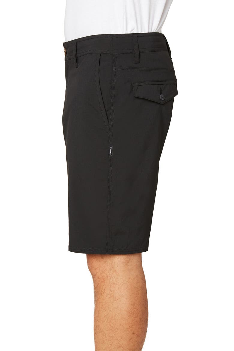 Stockton Hybrid Water Resistant Swim Shorts, Alternate, color, BLACK