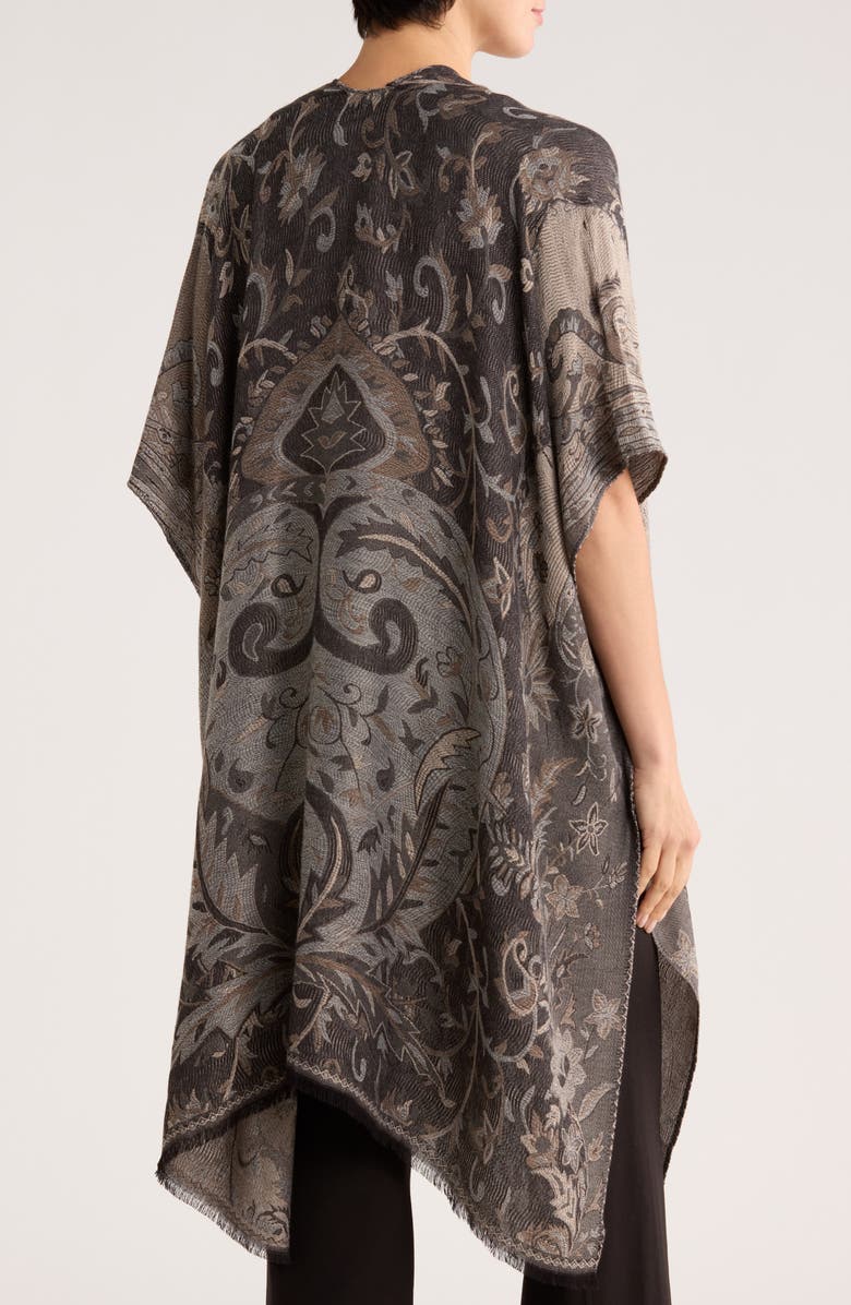 Vince Camuto Paisley Jacquard Topper, Alternate, color, Black Grey