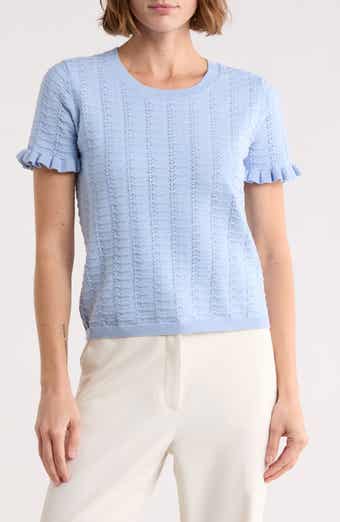 Crewneck Pointelle Stitch Sweater