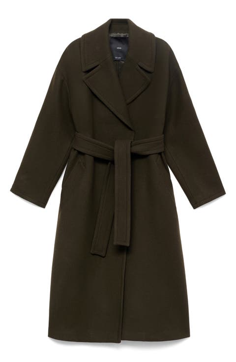 Belted Wool Blend Coat