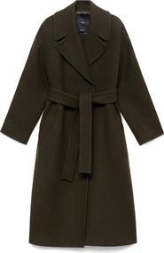 MANGO Belted Wool Blend Coat