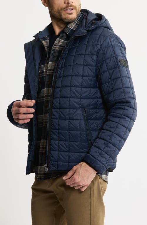 Jachs Hooded Quilted Puffer Jacket In Blue