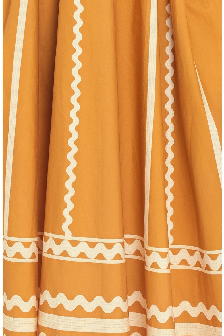 Rickrack Fit & Flare Maxi Dress, Alternate, color, CAMEL IVORY
