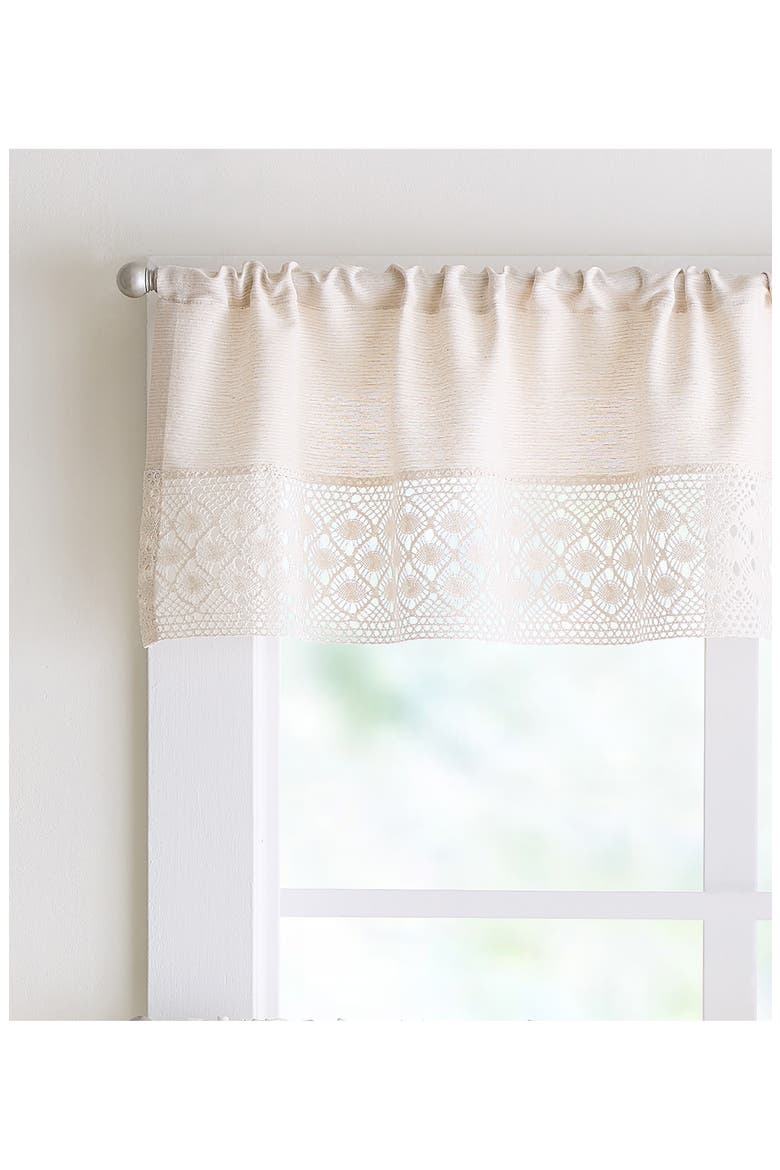 Bahia 3-Piece Valence & Tier Curtain Panel Set, Alternate, color, LINEN