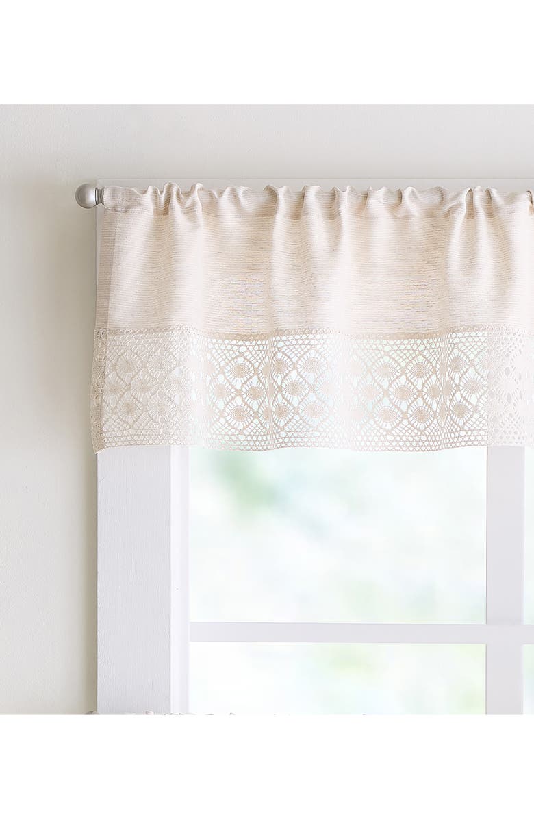 Peri Home Bahia 3-Piece Valence & Tier Curtain Panel Set, Alternate, color, Linen