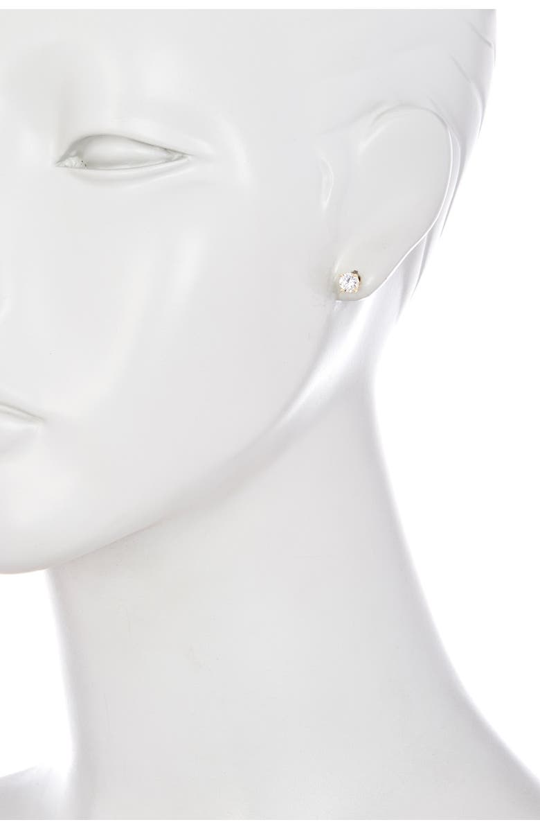 NORDSTROM RACK Sterling Silver Round Cut CZ Studs - 1.00 ctw, Alternate, color, Clear/ Gold