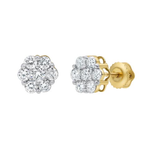Iconic 14K Yellow Gold Diamond Earrings - 0.73ct.