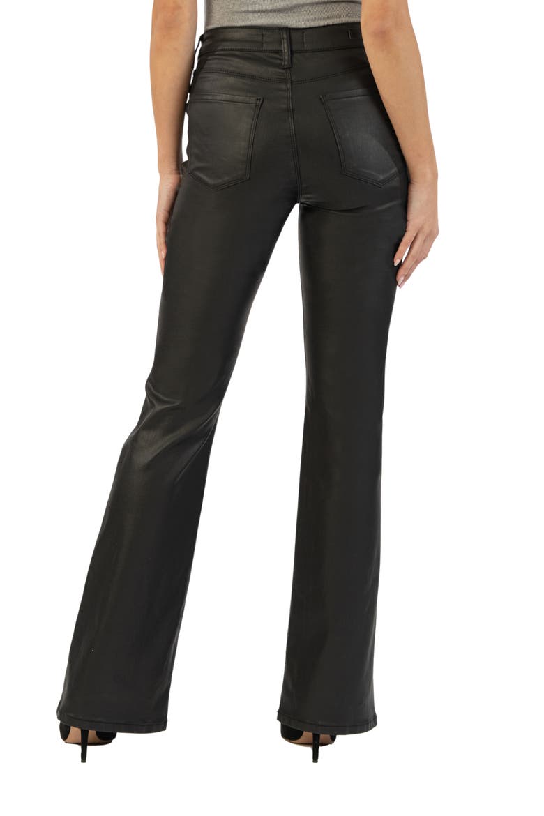 Ana Fab Ab Coated High Waist Flare Jeans, Alternate, color, BLACK