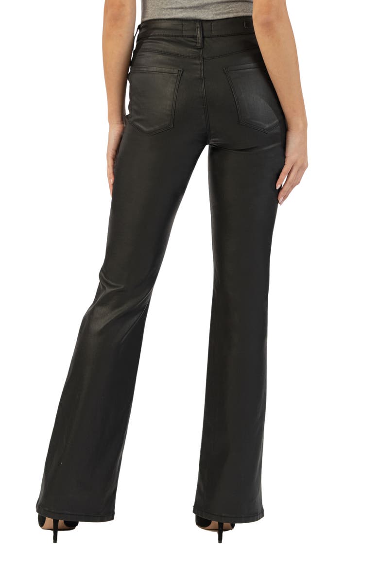KUT from the Kloth Ana Fab Ab Coated High Waist Flare Jeans, Alternate, color, Black