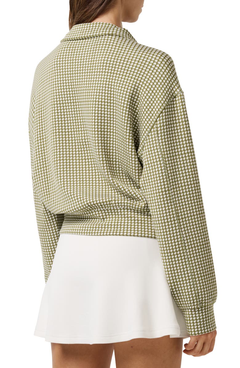 TravisMathew Skyloft Printed Quarter Zip Sweatshirt, Alternate, color, Oil Green Multi