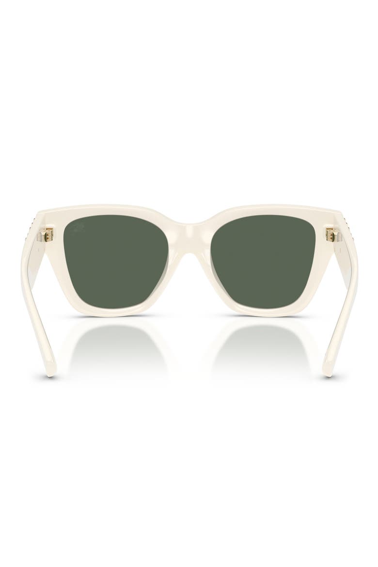 53mm Square Sunglasses, Alternate, color, WHITE / DARK GREEN