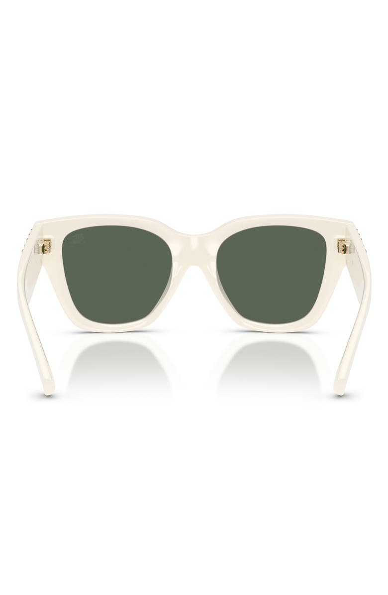 Burberry 53mm Square Sunglasses, Alternate, color, White / Dark Green