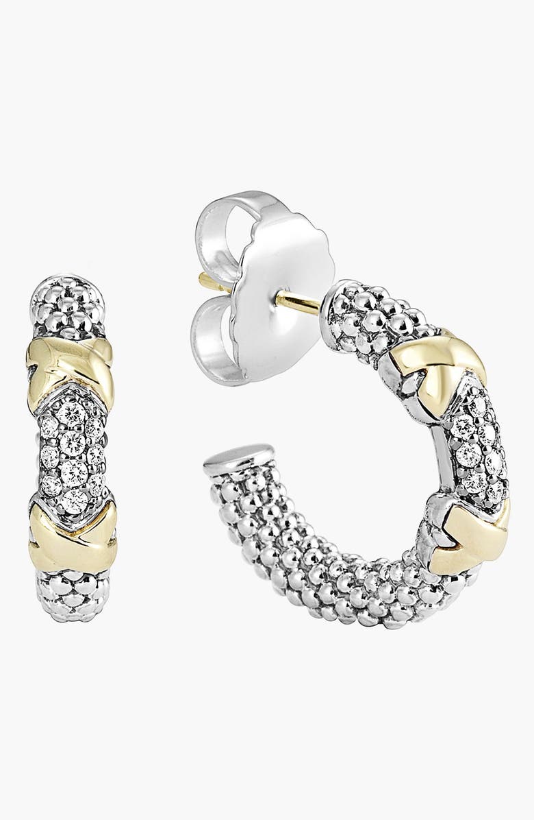 LAGOS 'Diamond Lux' Diamond Small Hoop Earrings, Alternate, color, 