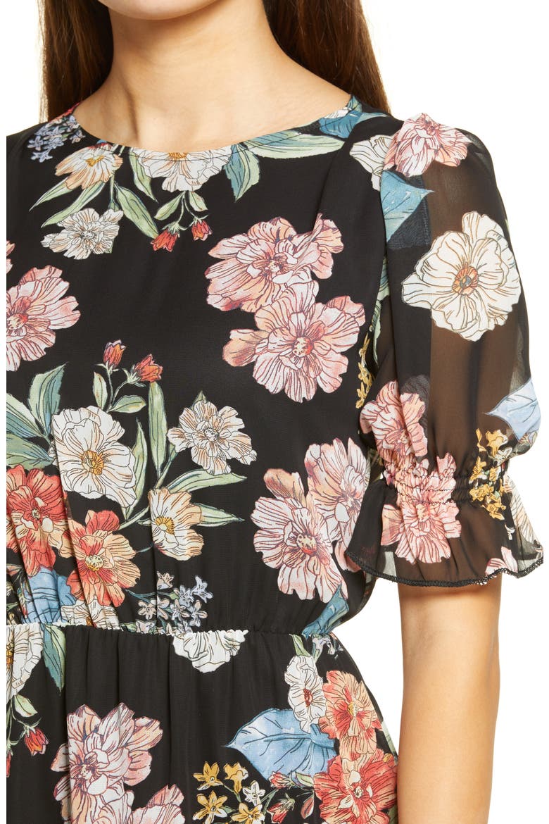 Shasha Floral Tiered Ruffle Short Sleeve Dress, Alternate, color, SASHA