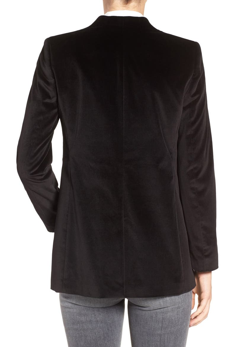 Lauren Velvet Blazer, Alternate, color, TRUE BLACK