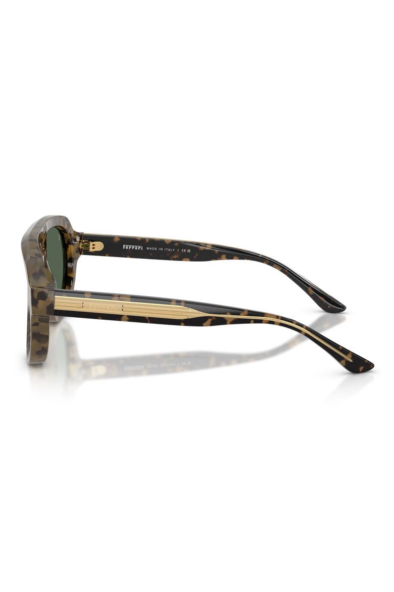 56mm Pilot Sunglasses, Alternate, color, BROWN TORTOISE / GREEN GOLD