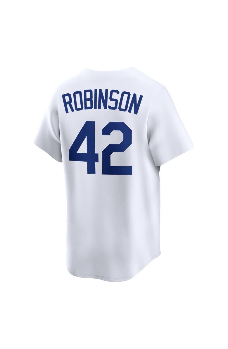 Nike Men's Nike Jackie Robinson White Brooklyn Dodgers Throwback Cooperstown Collection Limited Jersey, Alternate, color, White