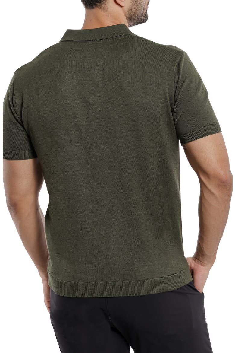 Textured Short Sleeve Button-Up Sweater, Alternate, color, OLIVE