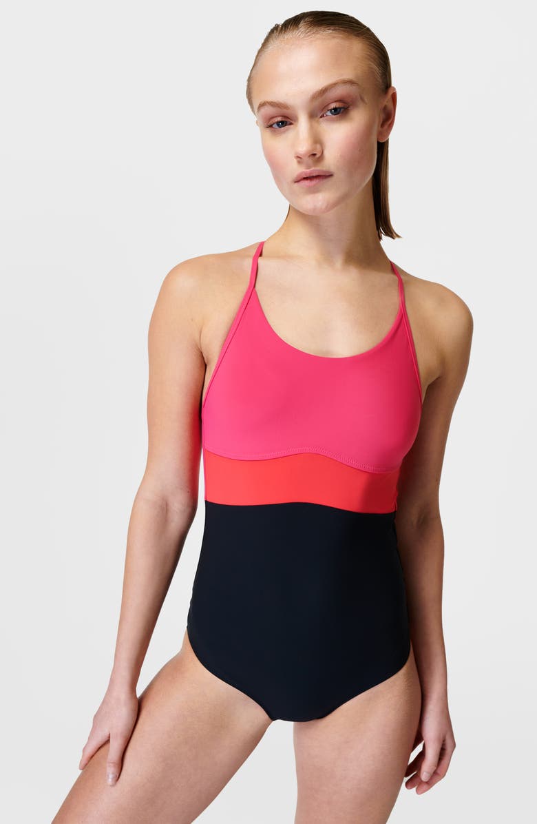 Sweaty Betty Aqua Performance Colorblock One-Piece Swimsuit, Alternate, color,
