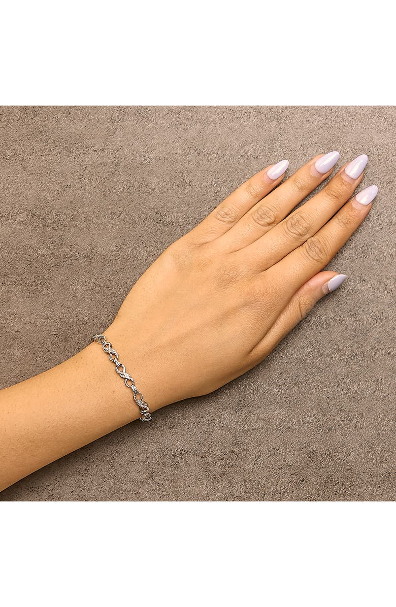 Haus of Brilliance Silver 1/2 Cttw Diamond Infinity Link Bolo Bracelet, Alternate, color, White
