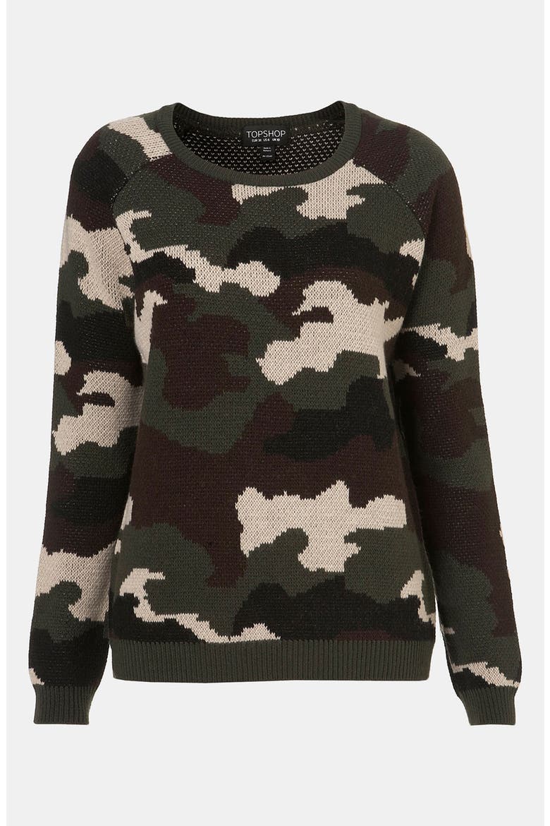 Camouflage Sweater, Main, color, KHAKI