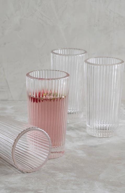 Clear Tall Glasses - Set of 4