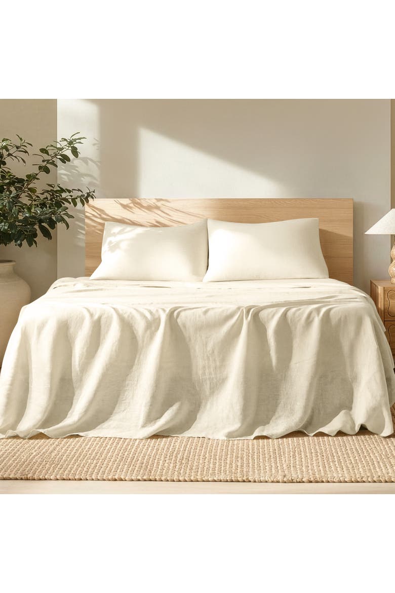 100% European Linen Sheet Set, Alternate, color, Natural