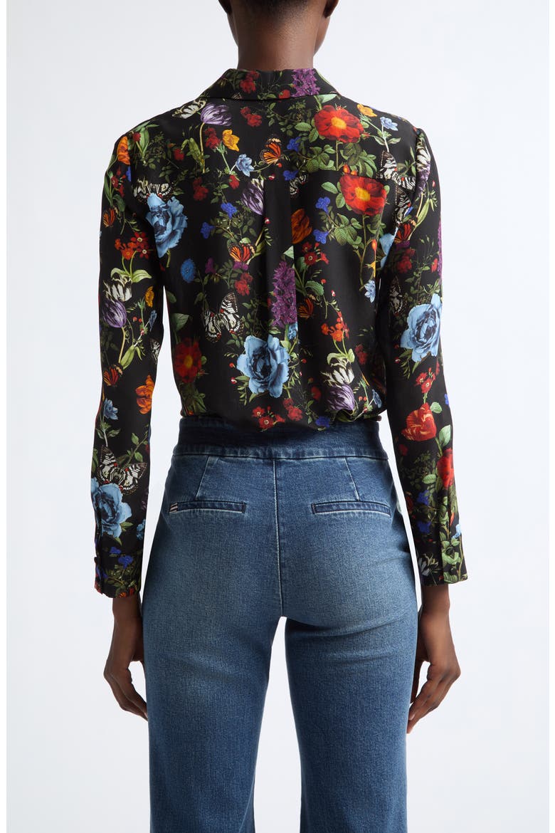 Willa Placket Silk Shirt, Alternate, color, MOONLIT MANOR SM