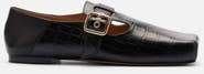MARC NOLAN Sutton Croc Embossed Leather Mary Jane Flat