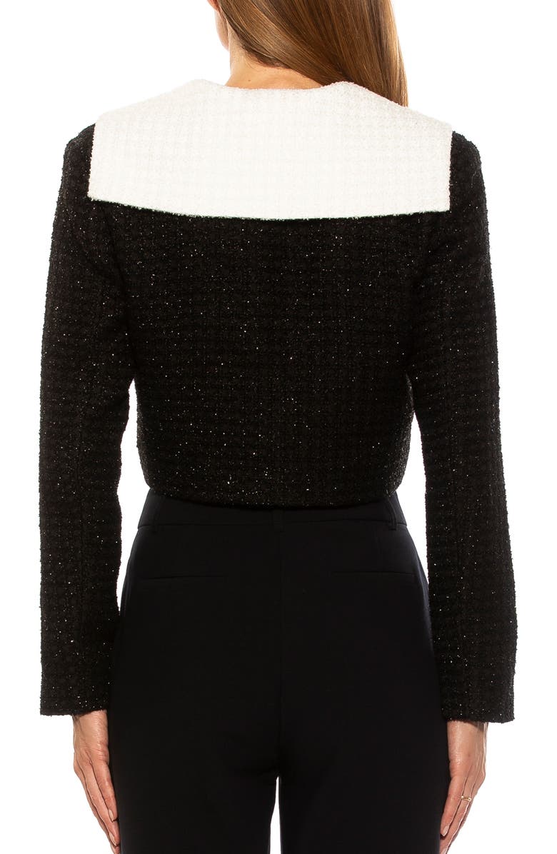 Alexia Admor Clementine Tweed Crop Jacket, Alternate, color, Black