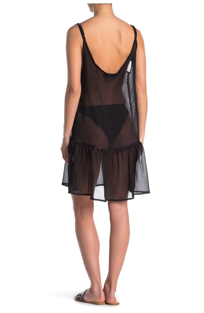 RACHEL Rachel Roy Sheer Flounce Hem Cover-Up Dress, Alternate, color,