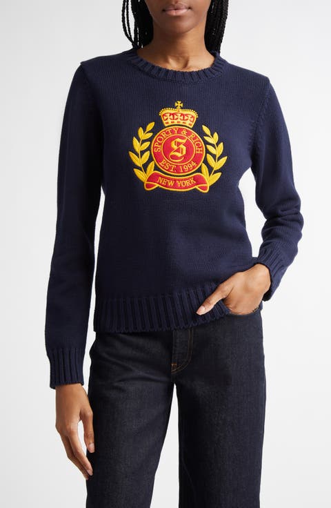 NY Crest Cotton Crewneck Sweater
