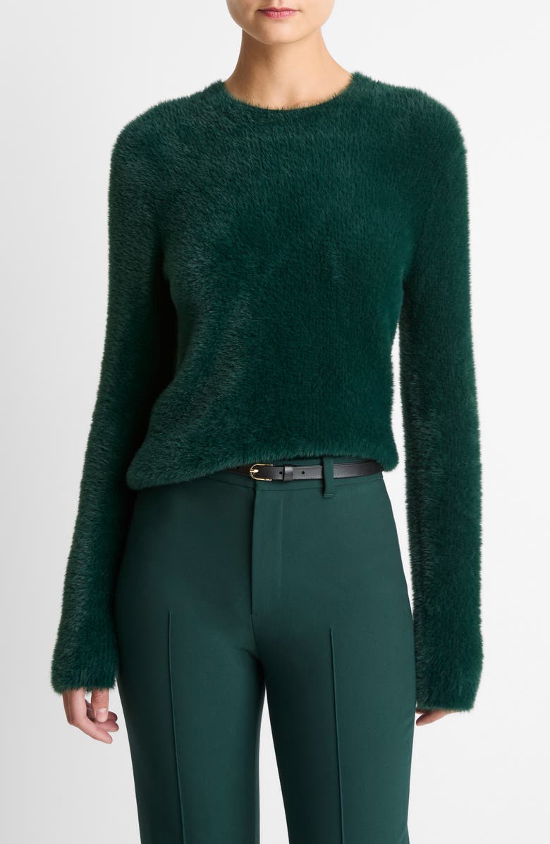 Vince Eyelash Crewneck Sweater, Main, color, Juniper