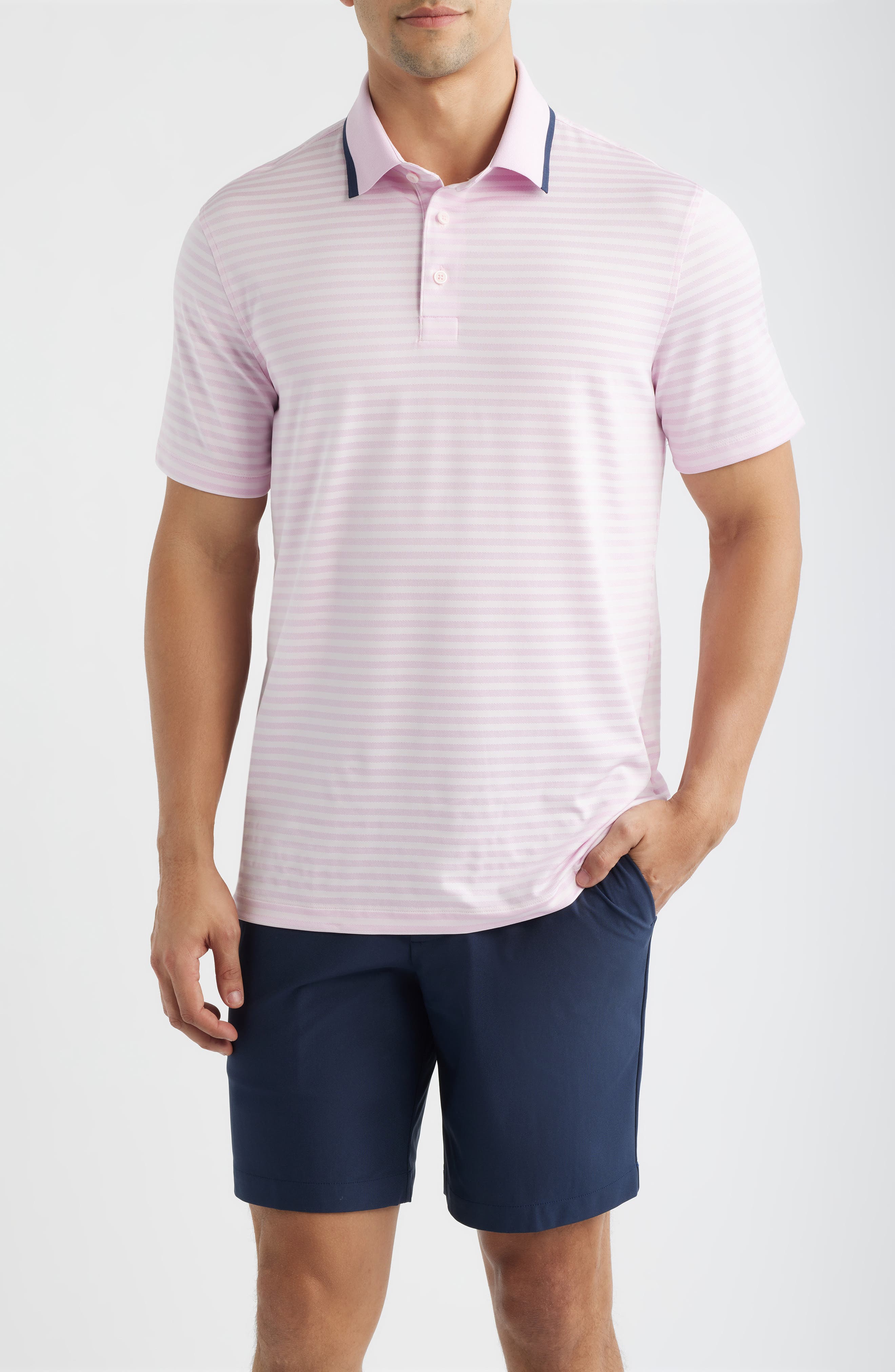 Stripe Mesh Golf Polo - image 3