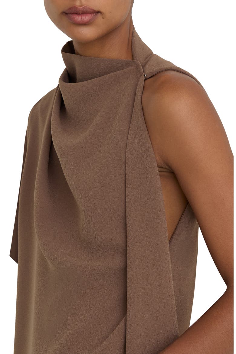Ellery One-Shoulder Crepe Minidress, Alternate, color, TAUPE BROWN