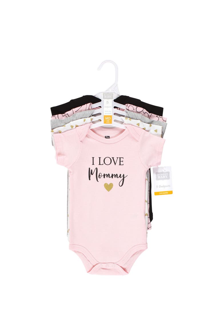Cotton Bodysuits 5-Pack, Alternate, color, Girl Mommy 5Pk