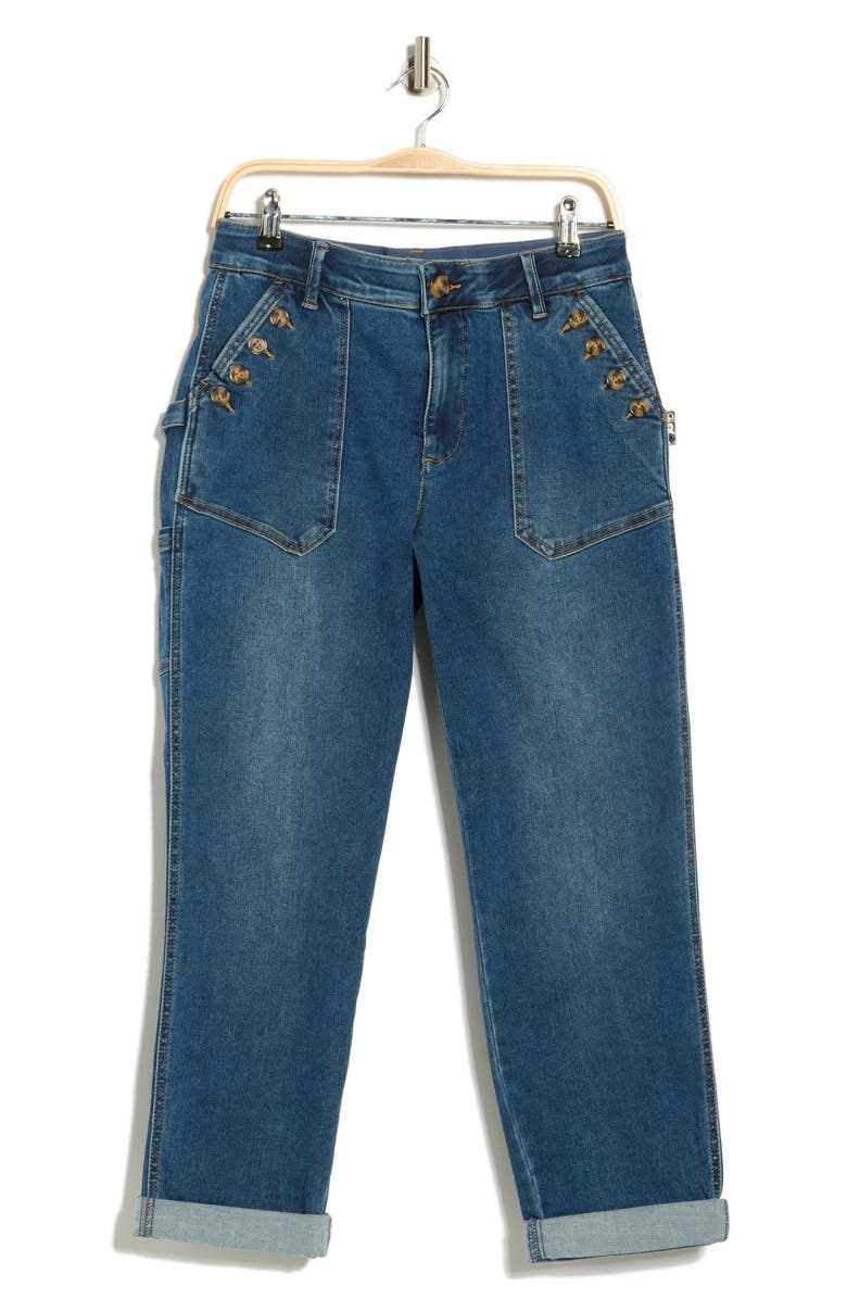 Democracy Ab Technology Cuffed Straight Jeans, Main, color, Blue