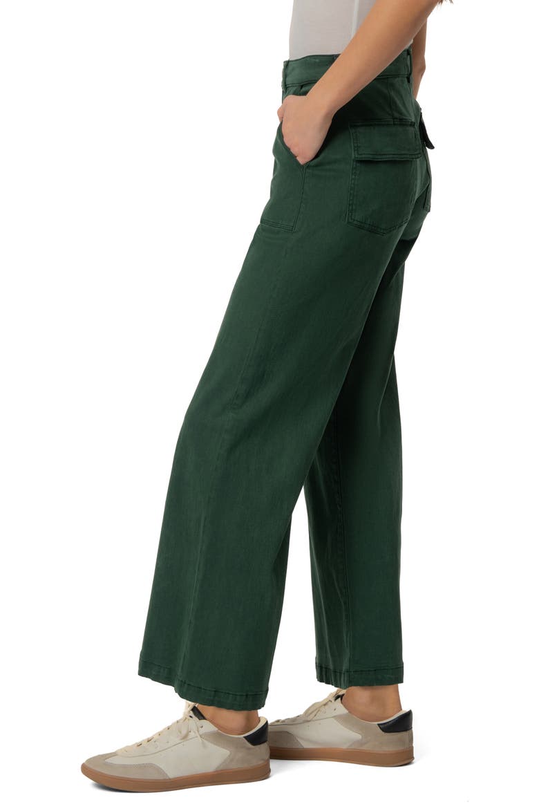 Meg High Waist Ankle Wide Leg Pants, Alternate, color, EVERGREEN
