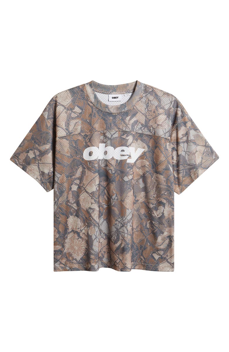 Obey Logo Camouflage Practice Jersey, Alternate, color, Fence Camo