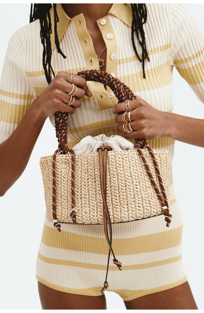 H&M Straw Tote Bag, Alternate, color, Beige