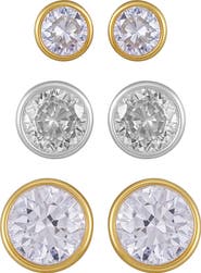 Vince Camuto Set of 3 Cubic Zirconia Stud Earrings