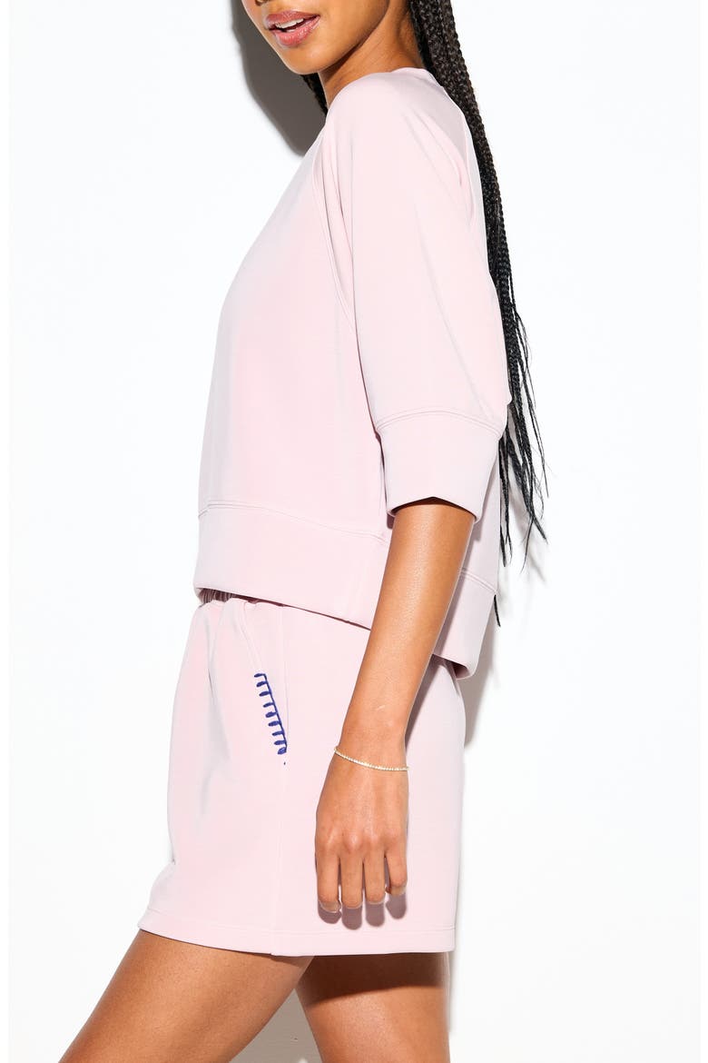 Sophie Three-Quarter Sleeve Top, Alternate, color, PINK DUNES
