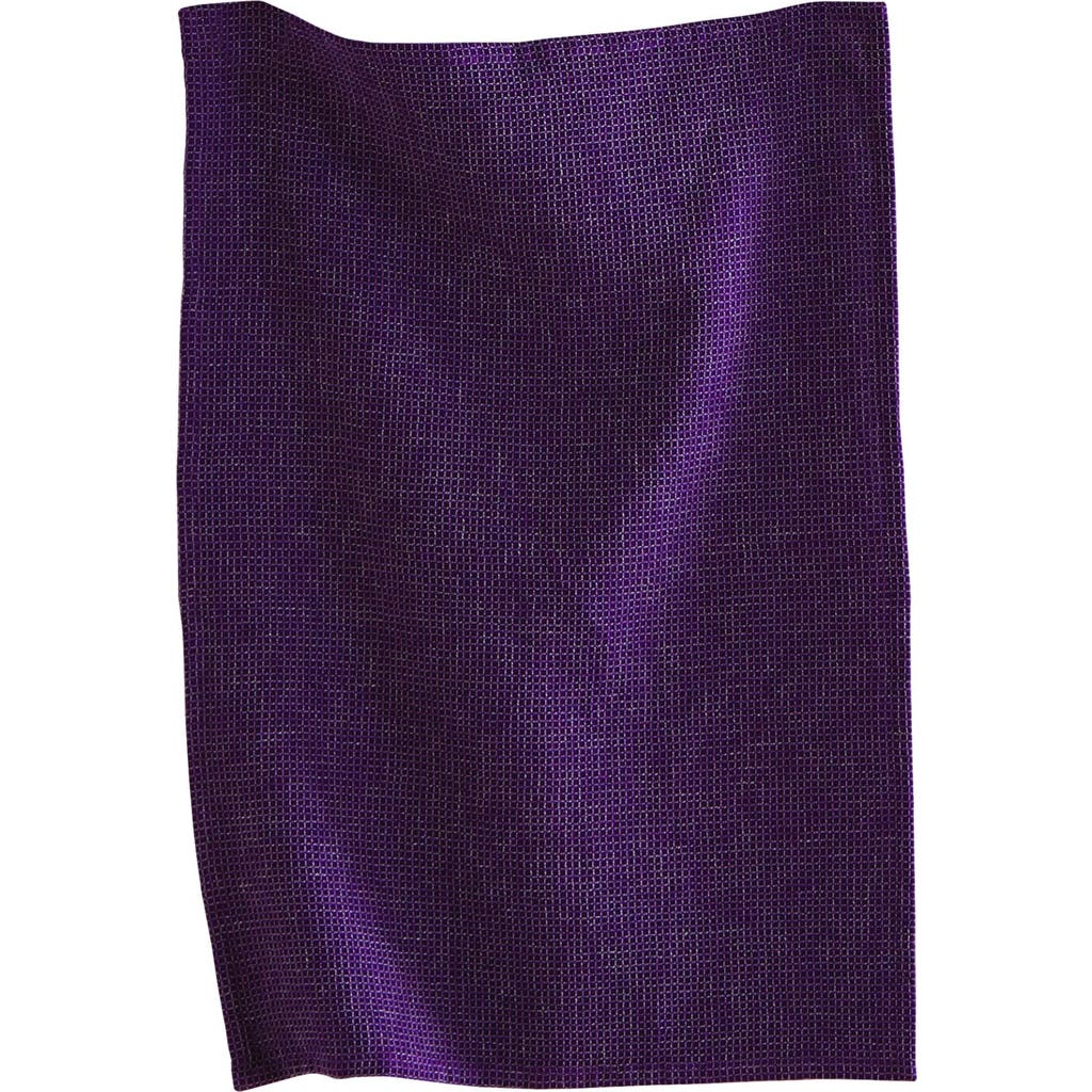 Tag 26"l X 18"w Classic Plum Cotton Waffle Weave Dishtowel Kitchen Towel Yellow Machine Washable In Multi