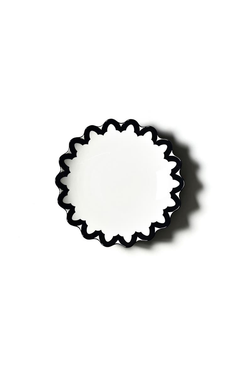 Black Arabesque Scallop 14 Pasta Bowl, Alternate, color, Black