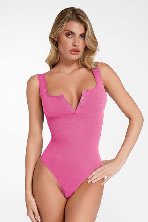 Shapewear Seamless Modal Henley Tank Bodysuit